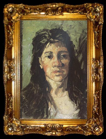 framed  Vincent Van Gogh Head of a Woman with her Hair Loose (nn04), ta009-2